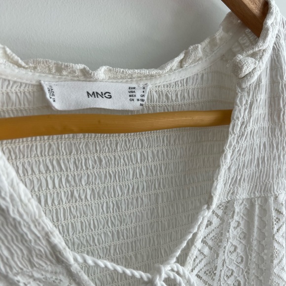 Mango Pasion Dress White Doll Cotton Lace Dress US4 - Picture 4 of 11